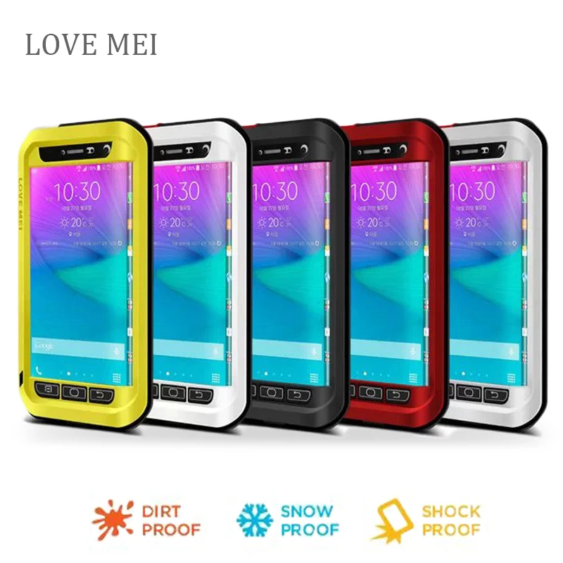 imágenes para Nota n9150 edge Amor Mei Prueba de Golpes Cubierta de la Caja de Aluminio del Metal Para samsung galaxy note edge teléfono casos imágenes para Nota n9150 edge Amor Mei Prueba de Golpes Cubierta de la Caja de Aluminio del Metal Para samsung galaxy note edge teléfono casos