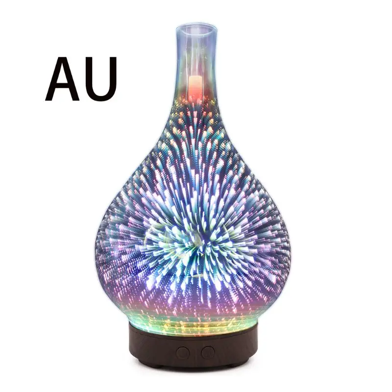 

3D Firework Night Light Ultrasonic Essential Oil Diffuser AU US UK EU Aroma Aromatherapy Fine Fog Humidifier Anti Slip Base Room