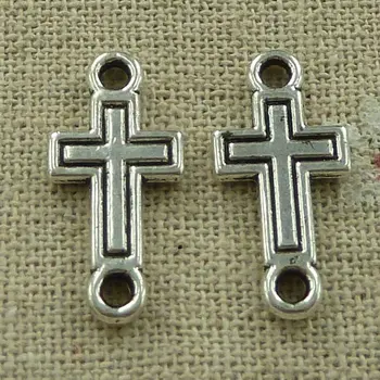 

198 pieces tibetan silver cross connectors 23x11mm #3497