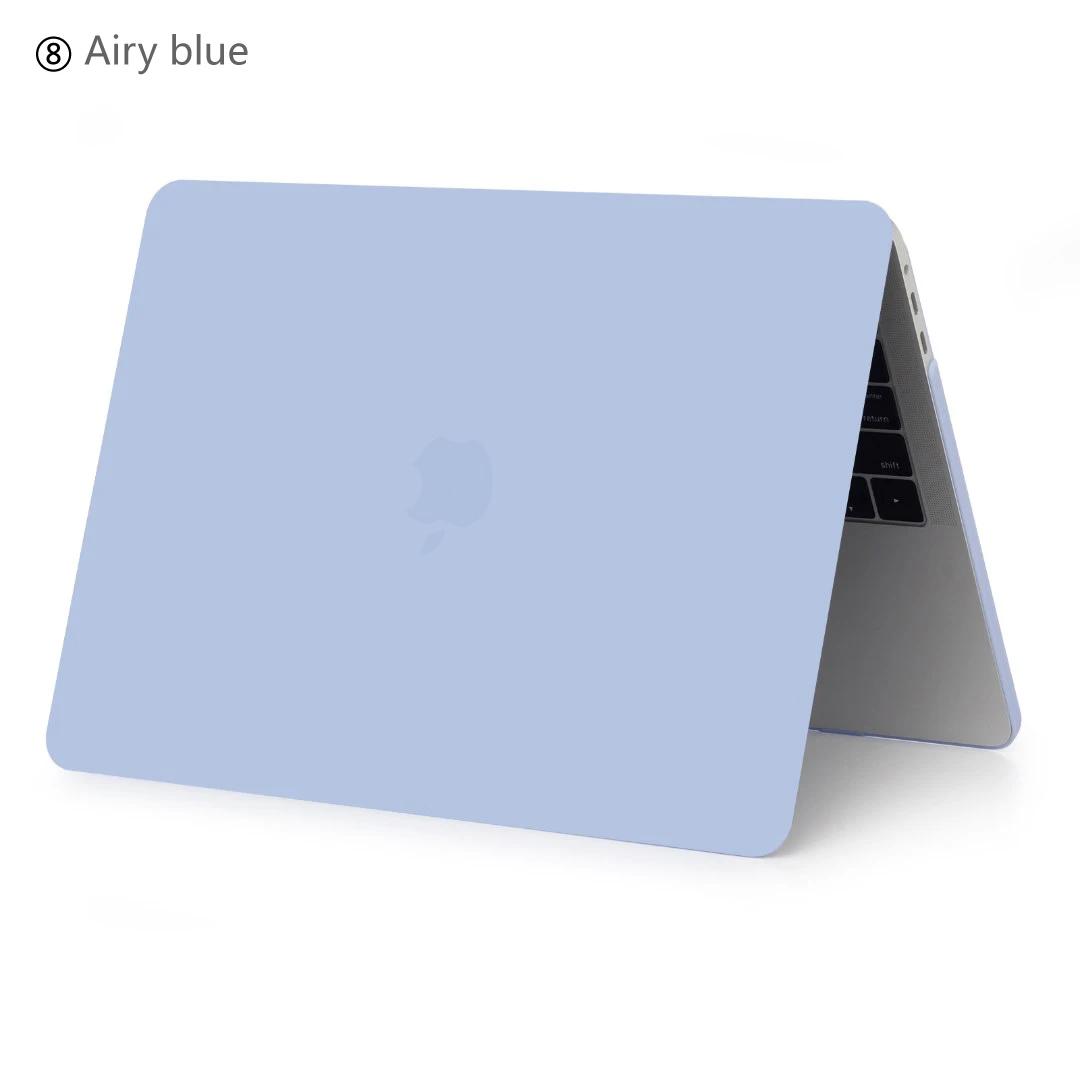 Жесткий матовый чехол для ноутбука Apple MacBook Air 13 11 Pro retina 12 15 для mac book New Pro 13 15 дюймов с сенсорной панелью A1706 - Цвет: Matte Airy Blue