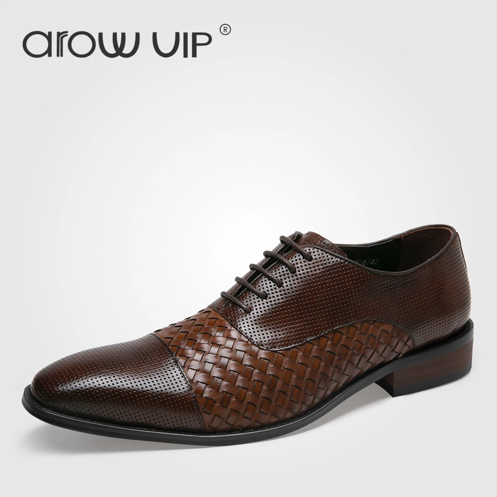 arow VIP Brand Fashion Leather Men Dress Shoes, High Quality Genuine