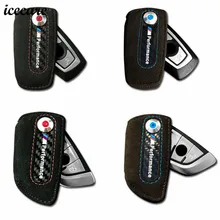 

Icecare Carbon Fiber Genuine Leather Key Case For BMW Key Case F10 F30 F31 F20 X1 X3 X5 X6 3 5 Series ///M For Bmw Key Cover Car