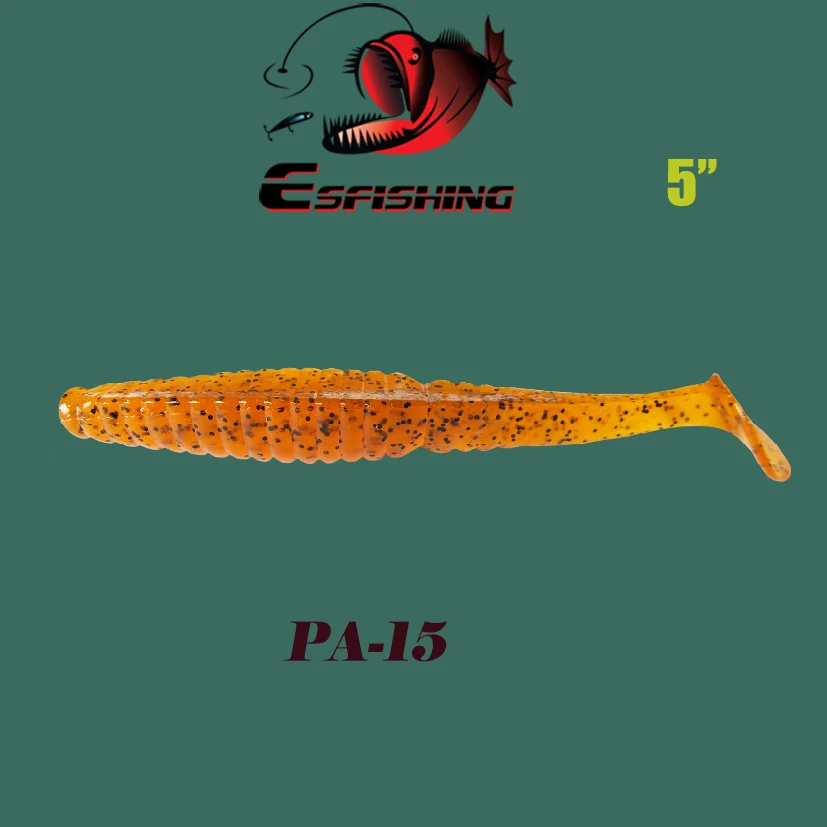 Рыболовная приманка, мягкий хвост, блеск, 4 шт., 12,5 см/15,5 г, Esfishing Worm Stagger, 5 дюймов, Swimbait, приманка, Спиннер, карп, форель окунь - Цвет: PA15