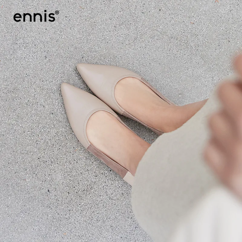 

Mixed Color Ballet Flats Women Pointed Toe Casual Shoes Genuine Leather Loafer Fashion Ladies Flat Shoes Beige Gray Spring C982