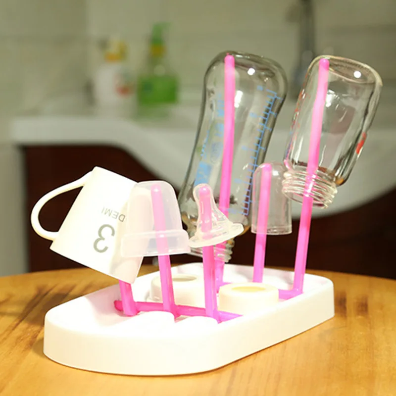 Baby Bottle Foldable Stand Kids Nipple Easy Clean Drying Rack Cute Drier Infant Pacifier Holder Portable Water CleanShelf T0705 (3)