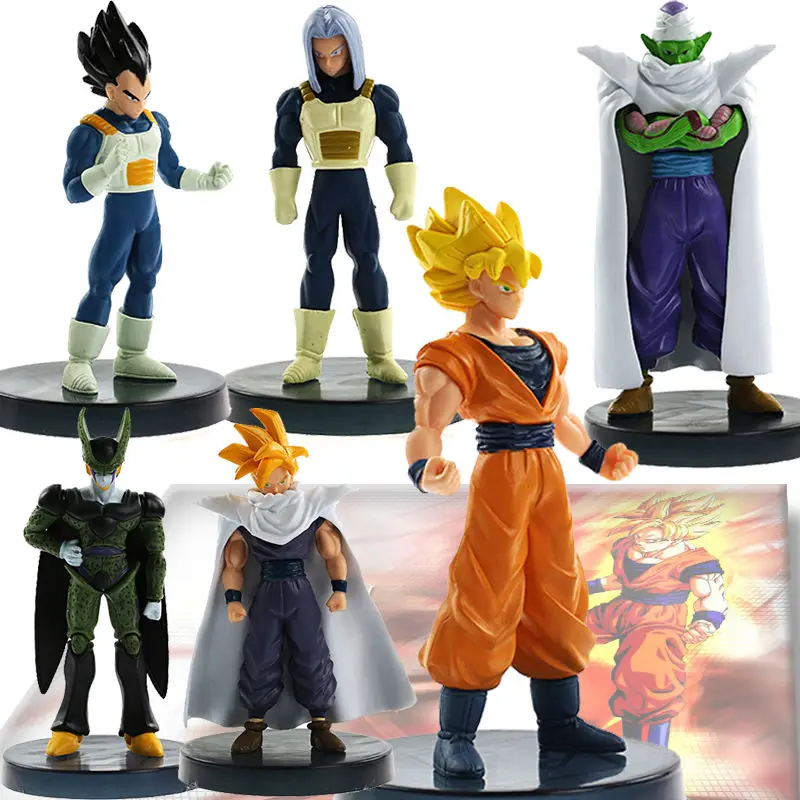 

Set 6pcs Dragon Ball Action Figure Toy Anime Dragonball Z DBZ Joint Movable Collectible Model Toy Dragonball