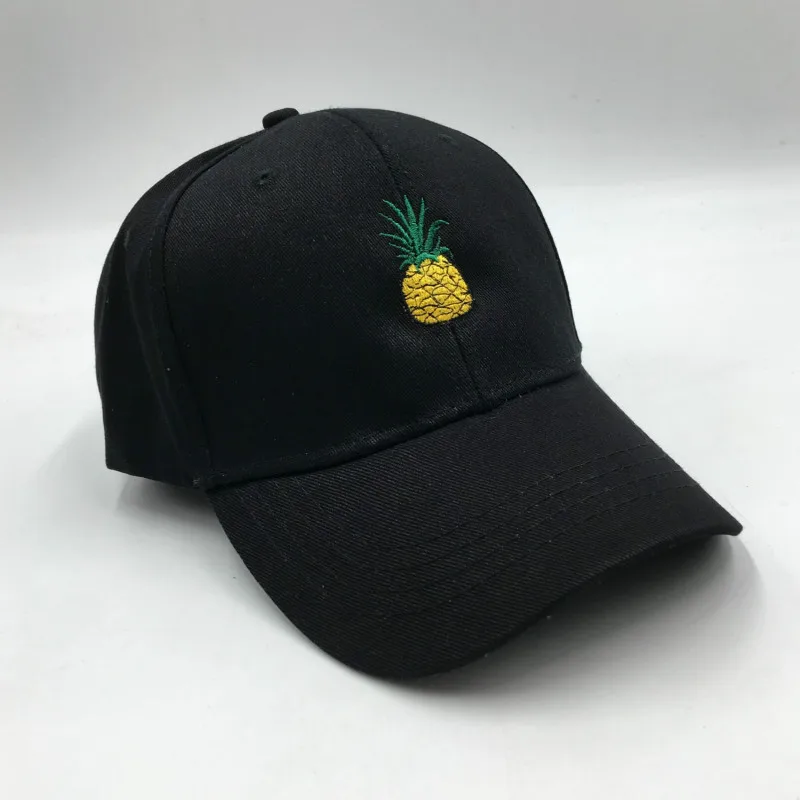 Вышивка шапка с ананасом для мужчин Высокое Качественный хлопок Регулируемый летние изогнутые спортивные кепки Pineappler Бейсбол кепки хип