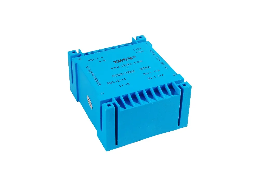 Силовой трансформатор YHDC PU3917BW 24VA 2*115 в 2*15 с эпоксидной смолой плоский