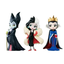 Nuevo 3 unids/set Q posket Petit villanos Descendants 2 maléfica Cruella de Vil Queen MODELO de figura de acción regalo juguetes para niños