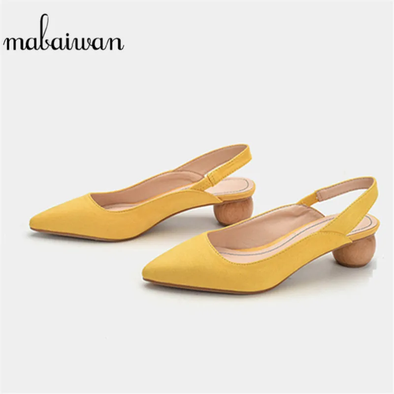 

Mabaiwan Brand Design Flock Women Pumps Spring Autumn Sexy Ladies Slip On High Heels Shoes Woman Pointed Toe Wedding Dress Shoes