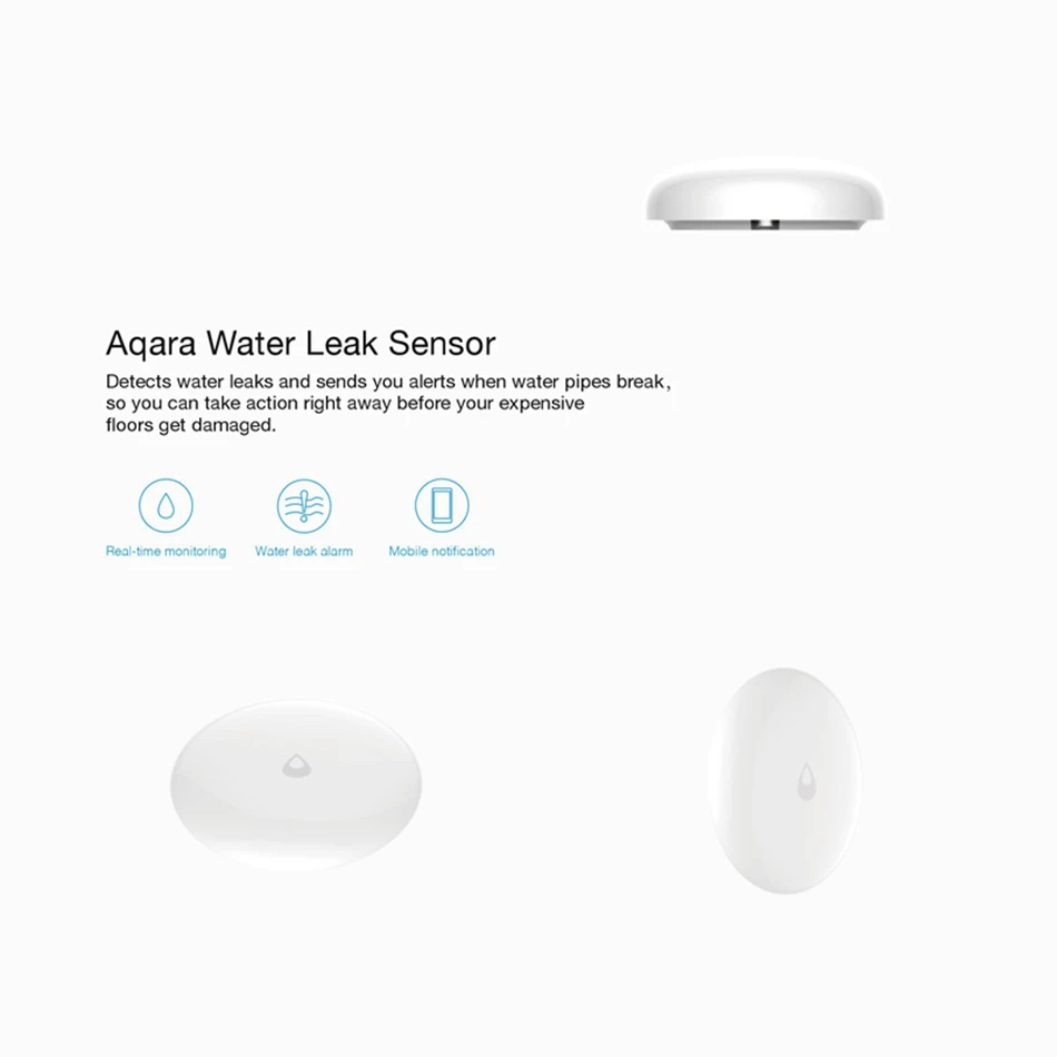 Xiaomi Mijia Aqara Water Immersing Sensor Flood Water Leak Detector for Home Remote Alarm Security Soaking Sensor with Gateway # (8)
