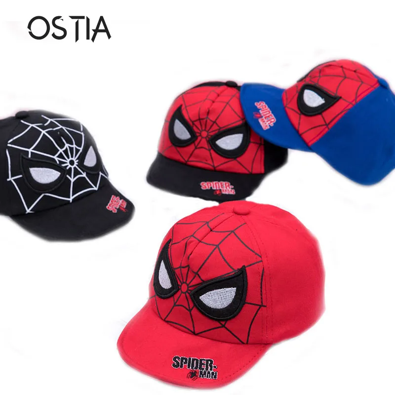 Ostia 2019 Spiderman Cartoon Children Embroidery Cotton Baseball Cap
