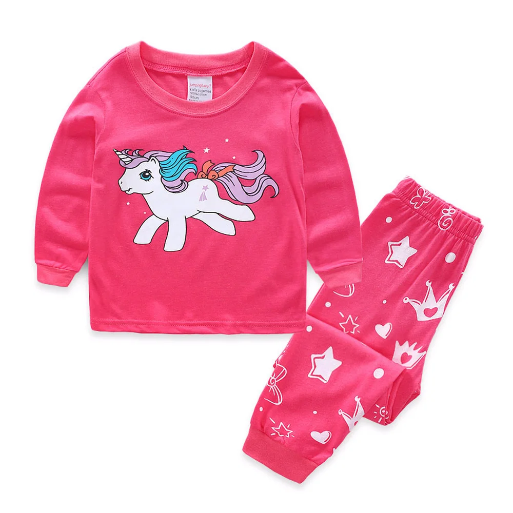 #LHG57 Baby Girls Cartoon Unicorn Pajama Sets-in Pajama Sets from ...