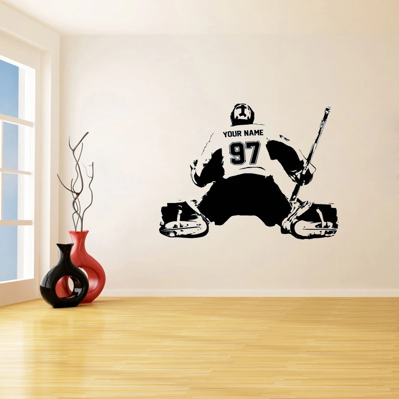 Hockey Custom Name Removable Wall Stickers for Living Room