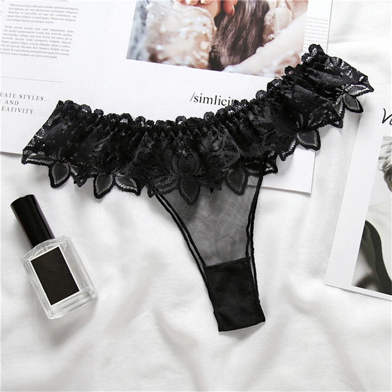 

New Sexy Transparent G-String Underwear Women Lace Sexy Panties Low-Rise Mesh Thongs Girls Tangas Underwear