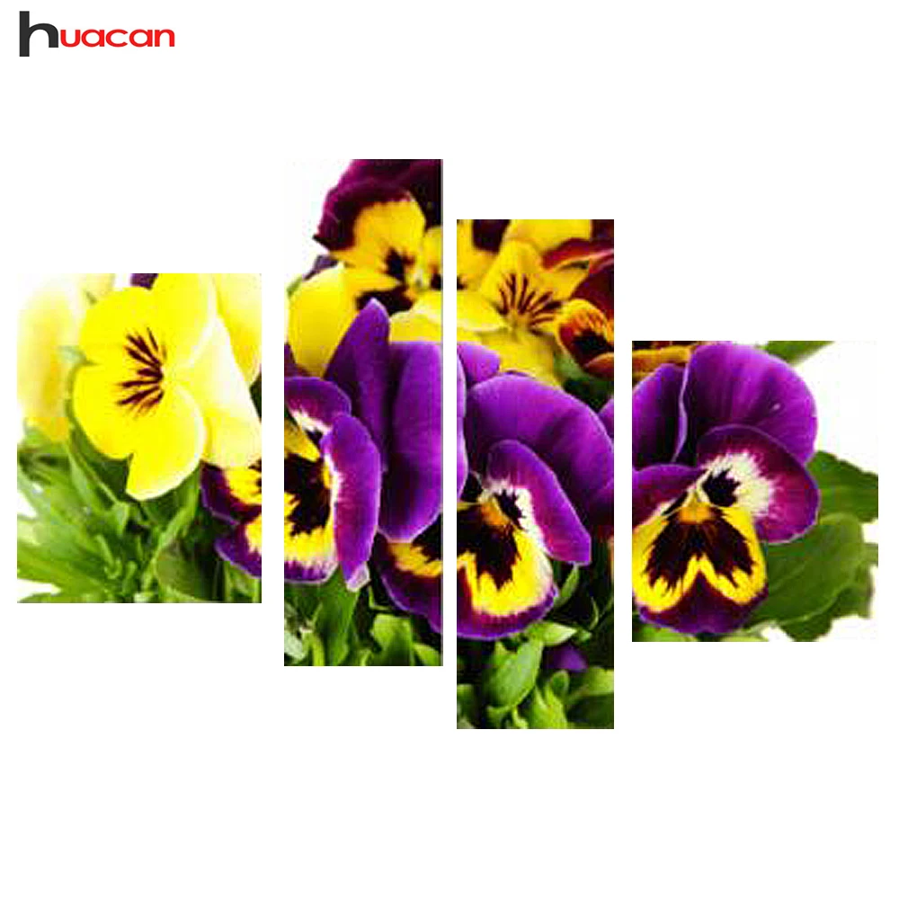 

HUACAN Yellow Orchid Diamond Painting Full Square Flower Diamond Embroidery Cross Stitch Patterns Friends Gifts Home Decor