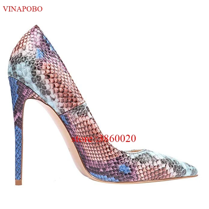 VINAPOBO/женские туфли-лодочки из матовой кожи со змеиным принтом; цвет красный, черный; вечерние туфли на высоком каблуке-шпильке с острым носком; пикантные офисные свадебные туфли