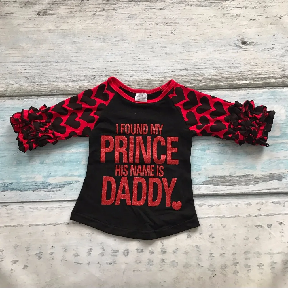 baby girls cotton raglans I found my Prince his name is Daddy raglans children heart sleeve raglans kids casual raglans baby girls cotton raglans I found my Prince his name is Daddy raglans children heart sleeve raglans kids casual raglans
