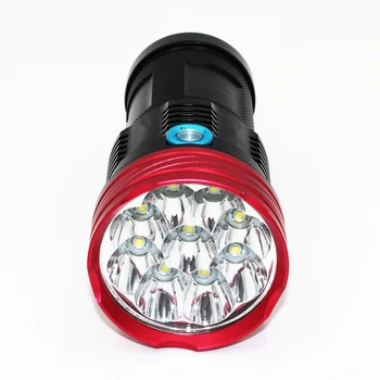 

High Brightness Flashlight 10000 Lumens 9 x XM-L T6 LED Lamp Torch Lights outdoor flashlight for camping fishing
