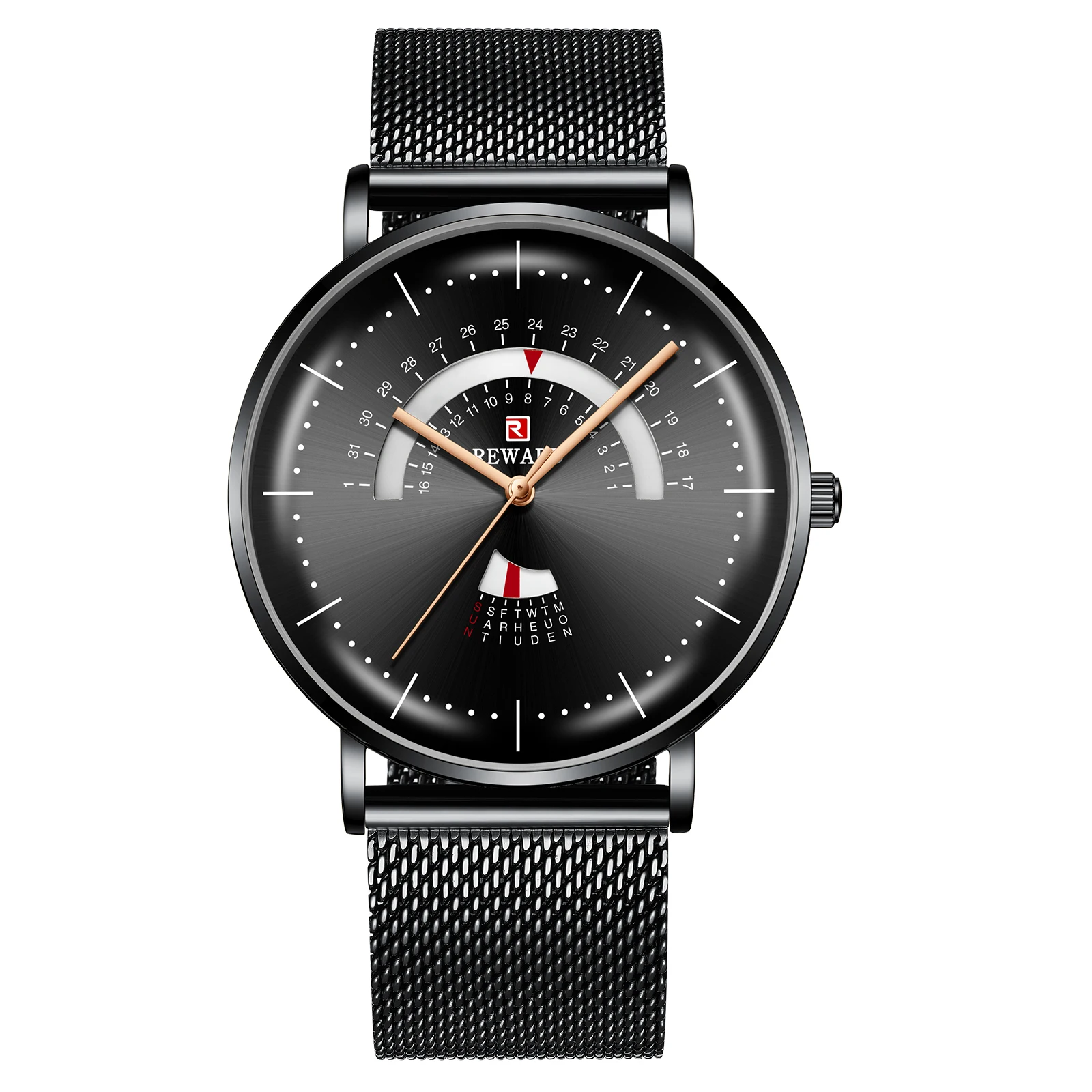 

REWARD Double calendar Men's Watch Waterproof steel strap Business Japanese MovementWatches men clock skmei relogio masculino
