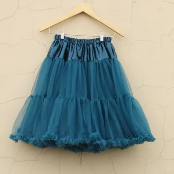 

100% Real Images 3 Layers 60cm Muslim Long Skirts New Color Spring Summer Tutu Skirt Ball Gown Pleated Women Tutu Skirt