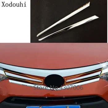 

Car Cover Middle Trim ABS Chrome Front Racing Grid Grill Grille Moulding 2pcs For Toyota Vios/Yaris Sedan 2014 2015 2016