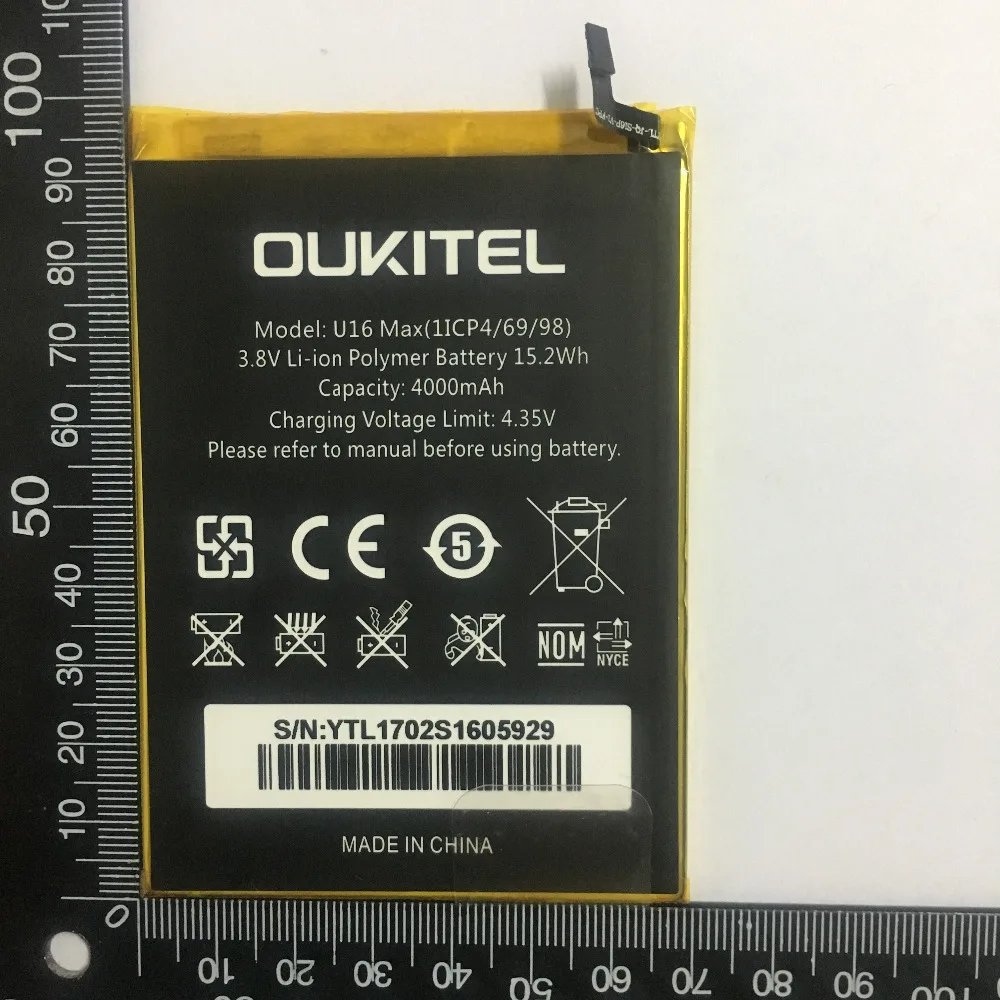 Oukitel U16 Max батарея Оригинальная Высокая емкость 4000 мАч запасная батарея Замена для Oukitel U16 Max смартфон с