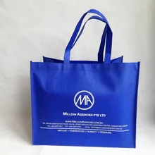 500 шт/партия 36Hx44x24cm большие Персонализированные Эко синие не-тканые сумки в покупок многоразовый пакет для покупок с пользовательским логотипом