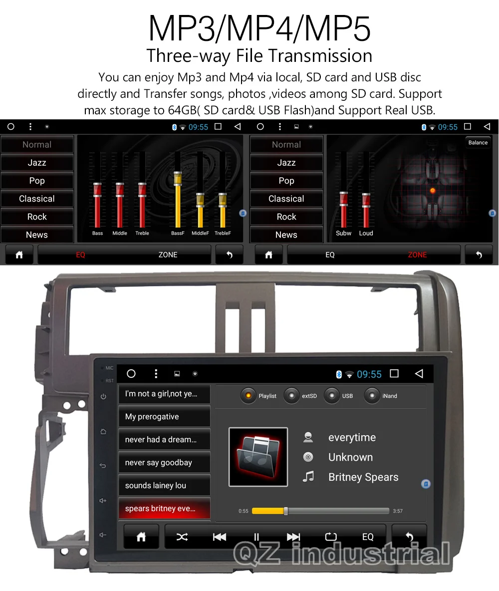 Discount QZ industrial HD 9" Android 8.1 T8 Car DVD player for Toyota Prado Land Cruiser 150 2010-2013 with 3G 4G GPS BT WIFI Radio Navi 8