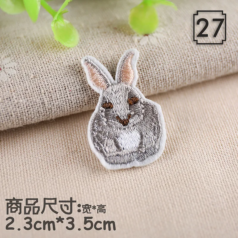 Cartoon Animal Embroidery Patches for Clothes Iron on Clothing Flamingo Dog Rabbit Dolphin Appliques Stripe Sticker Craft Patch
