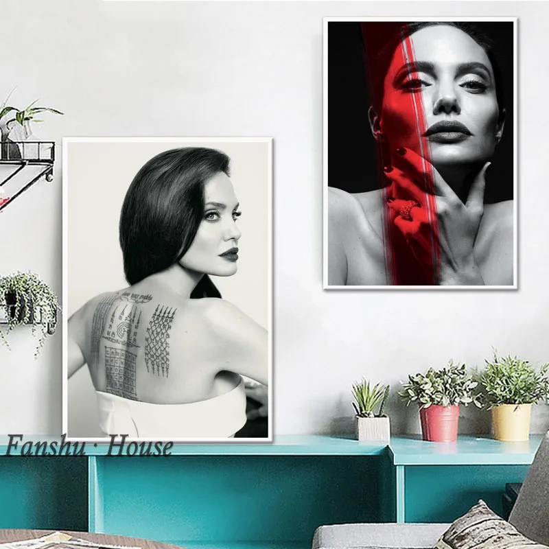 

Angelina Jolie Poster Movie Actress Posters and Prints Wall Art Picture Canvas Painting for Living Room Home Decoration