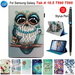 DWaybox для samsung Galaxy Tab A 10,5 T595 T590 складной Флип PU кожаный чехол подставка держатель с автовключение/сна/карты сумка