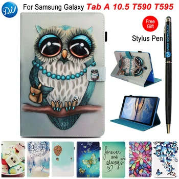 

DWaybox For Samsung Galaxy Tab A 10.5 T595 T590 Folding Flip PU Leather Cover Case Stand Holder With Auto Wake/Sleep/Card Bag