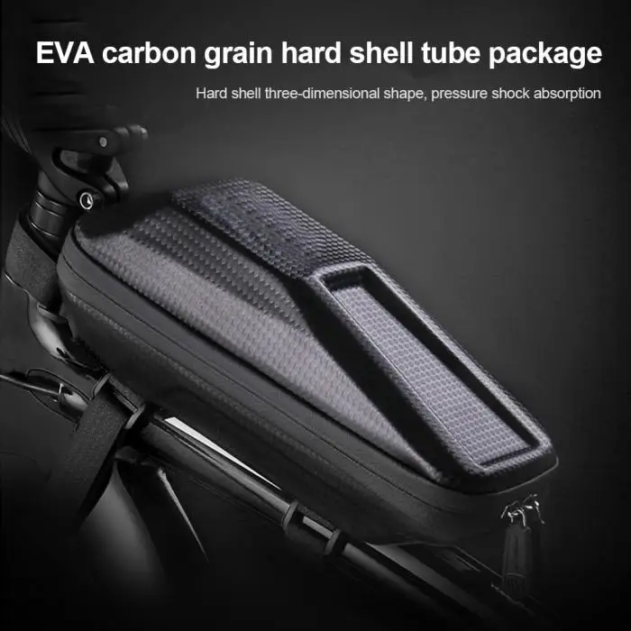 Clearance New Bike Front Beam Bag Waterproof EVA Wear-resistant Carbon Pattern Bicycle Bag  LMH66 4