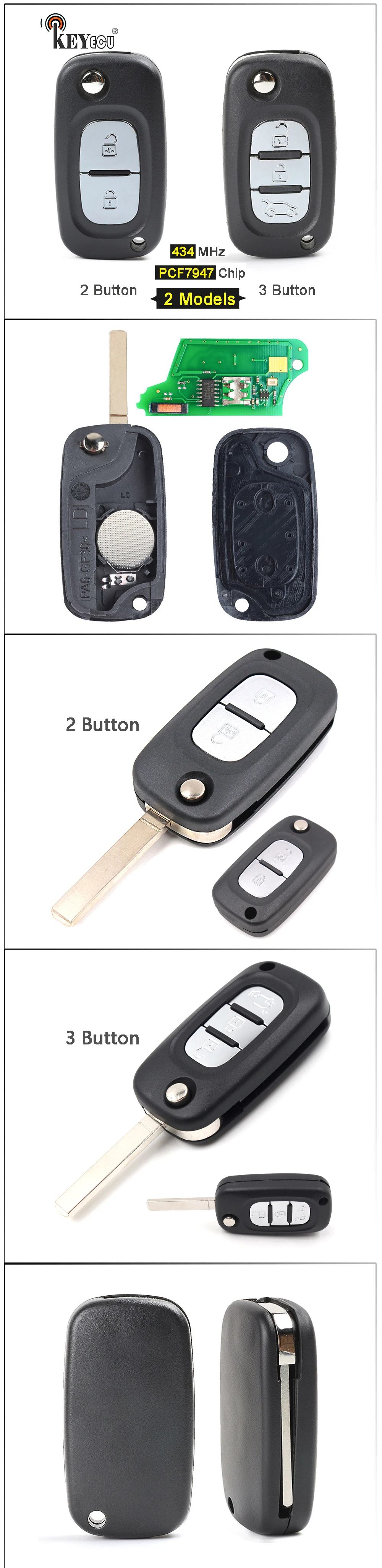 Keyforkess 433MHz PCF7947 Circuito Integrato di Vibrazione Pieghevole 2/3 Pulsante Auto Chiave A Distanza Fob per Renault Clio 3 Master Kangoo Twingo 2006-2013 7 Keyforkess 433MHz PCF7947 Circuito Integrato di Vibrazione Pieghevole 2/3 Pulsante Auto Chiave A Distanza Fob per Renault Clio 3 Master Kangoo Twingo 2006-2013 - HTB1dyawbvvsK1RjSspdq6AZepXaN