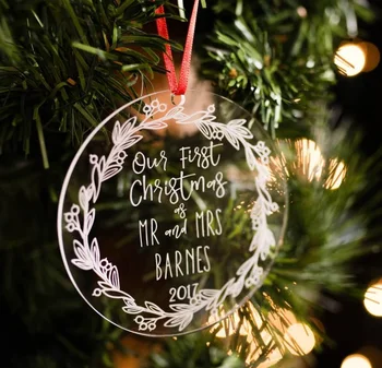 

Clear Acrylic Wreath Christmas tags ,Christmas Tree hanging, Xmas Tree Decoration, Christmas Bauble ornament, Gifts favors for