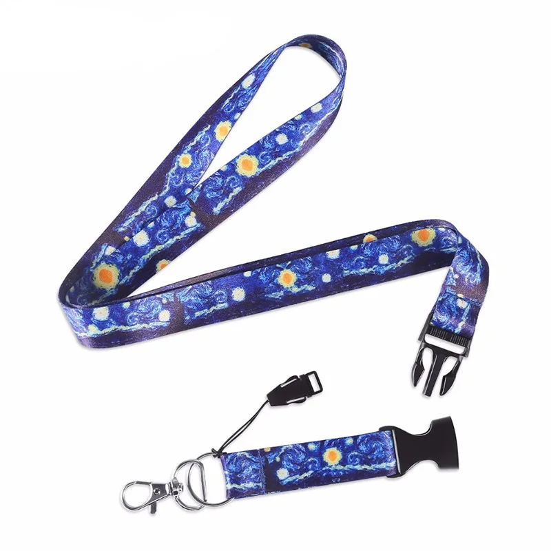 

Fashion Mobile Phone Straps Starry Night Lanyard For ID Badge Holders Pass Gym Mobile USB Badge Holder Lanyards Neck Straps