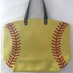 Оптовая продажа персонализированный Софтбол Бейсбол мамы Tote Сумки желтый софтбол сумка размер 56*44*21 см