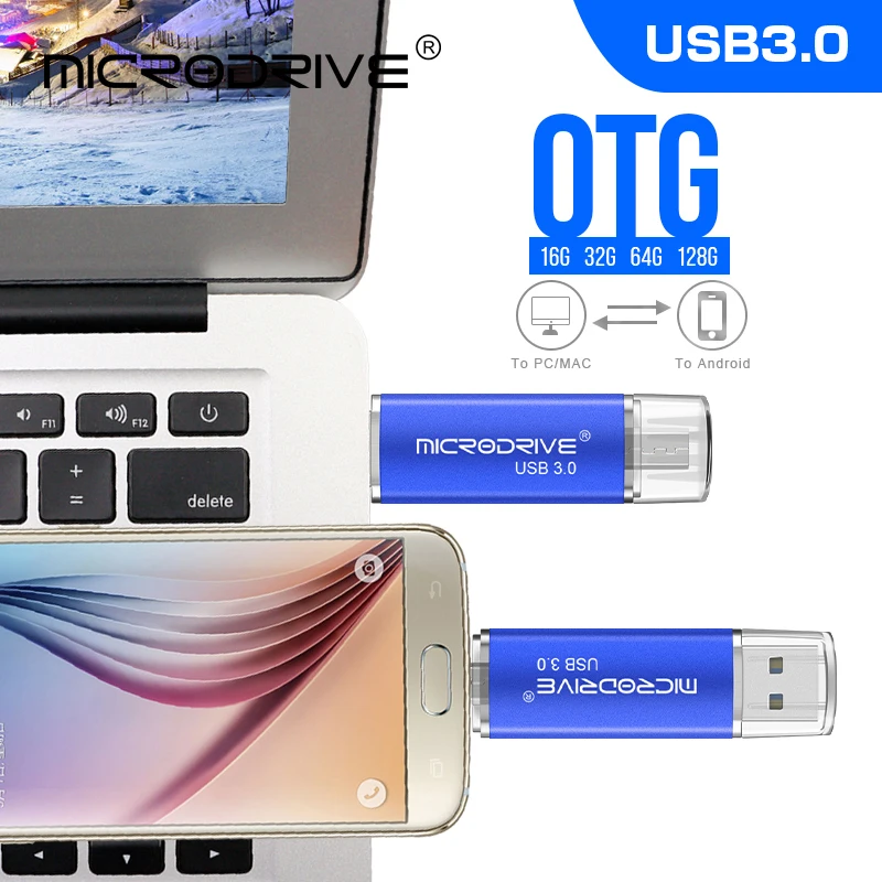 Высокоскоростной флеш-накопитель USB 3,0, 128 ГБ, 64 ГБ, 32 ГБ, 16 ГБ, OTG, USB флеш-накопитель, usb флешка, металлическая ручка-накопитель для смартфонов на Android, cle usb