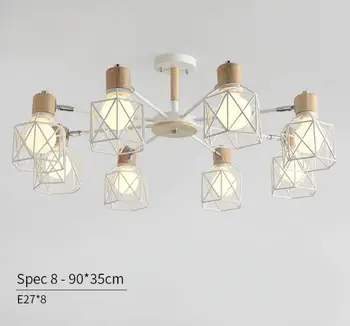 

Lustre Wooden Chandelier For Living Room Iron Lampshade LED Chandelier Lighting Lustres Para Sala De Jantar Home Lamp MING