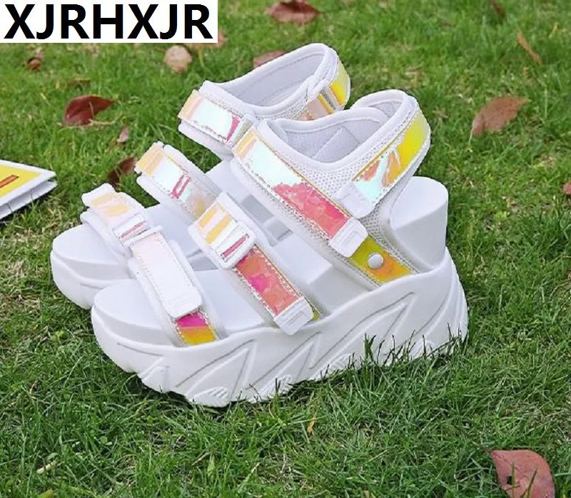 

Fish mouth muffin bottom Women's shoes Summer new Korean version of the wild increase sneakers Roman slope with thick sandals