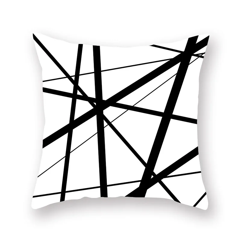 Черно-Белые Серые простые геометрические клетчатые наволочки Квадратные наволочки домашние винтажные наволочки 45*45 см для дивана сиденья - Цвет: DM16(17)