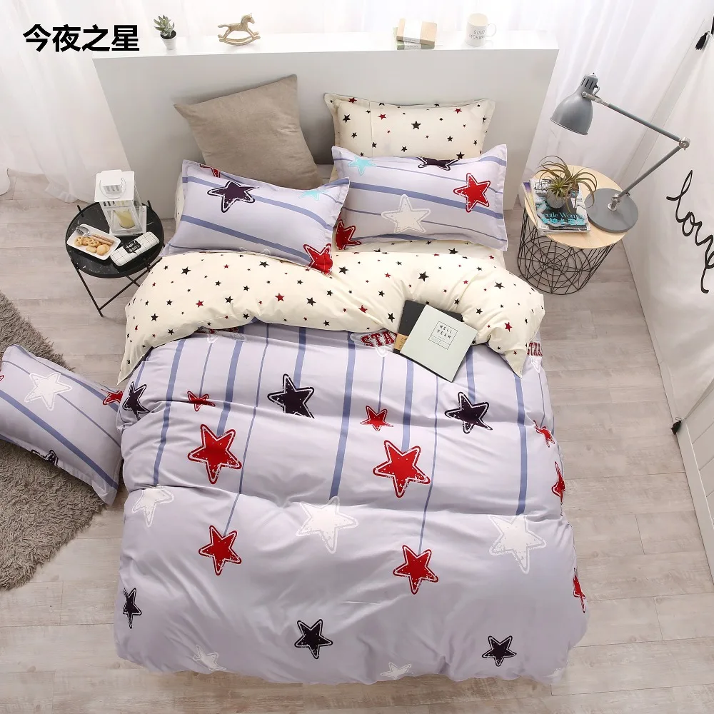 Home textile Bedding Sets red black Star Twin full queen ...
