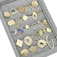 JAKONGO Золото Цвет Кристалл оболочки цветок серьги-гвоздики крюк для изготовления ювелирных изделий женские модные серьги аксессуары