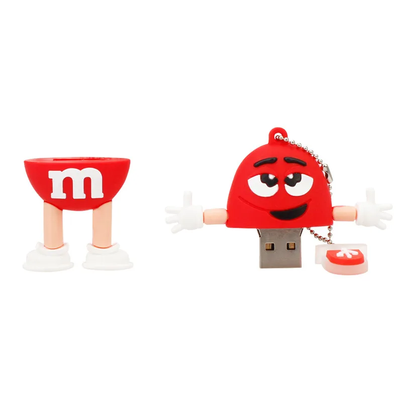 Usb флеш-накопитель 2,0 мультфильм M& m шоколадная фасоль 4 ГБ 8 ГБ 16 ГБ 32 ГБ 64 Гб высокоскоростная карта памяти 128 ГБ подарок