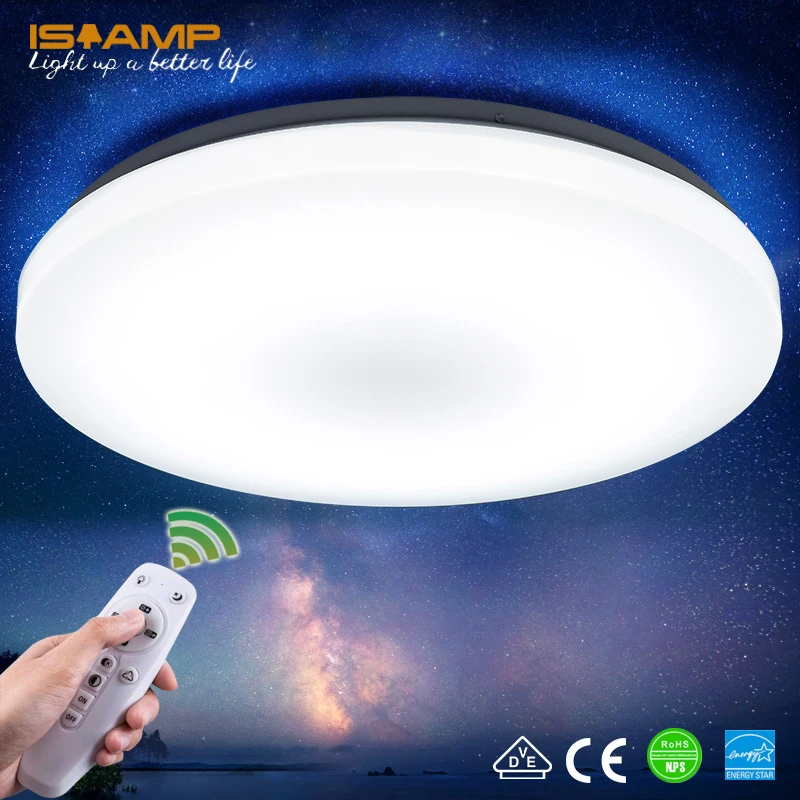 

ISRAMP LED Ceiling Light with Dimmer,Modern Dimmable Ceiling Light Fixtures for Dining Room Living Room Flush Mount High Quality