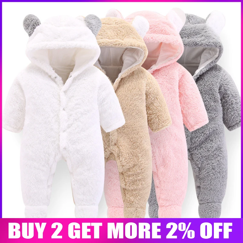 

BibiCola baby rompers spring autumn new fashion bebe girl boys hooded jumpsuit rompers newborn thick warm velvet rompers outfits