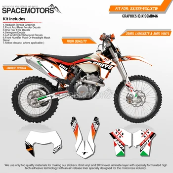 

MotoSpace Customized Team Graphics Backgrounds Decals 3M Custom Stickers For KTM SX SXF XCF 2011-2015 EXC EXCF XCW 2012-2016 046