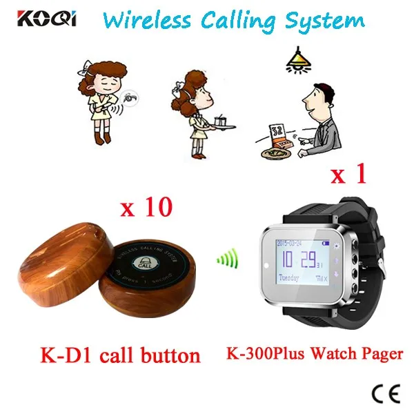 K-300plus+K-D1 1+10 Restaurant Wireless Ordering Bell System