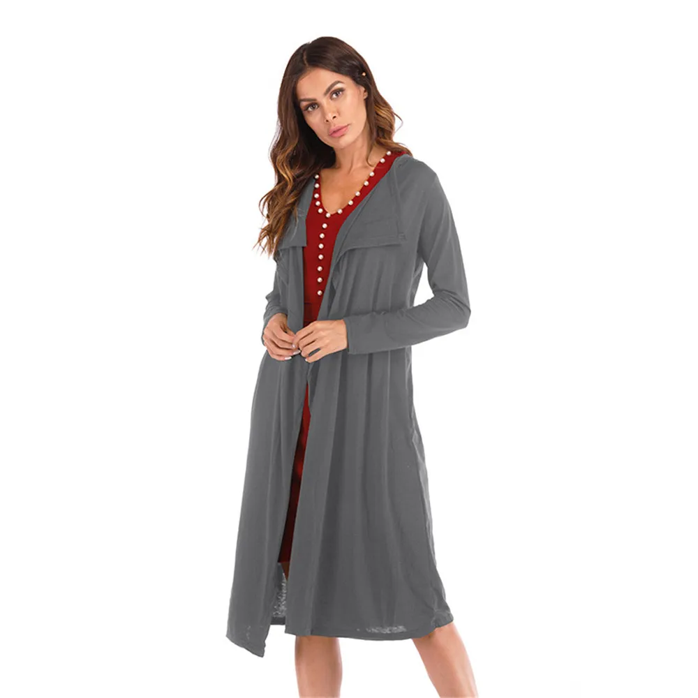 2018 autumn women's slim slimming cardigan long-sleeved jacket female long section